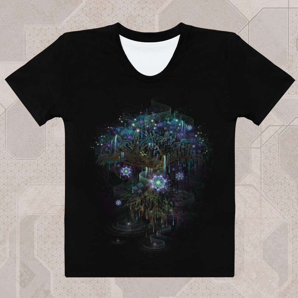 COSMIC TREE Psychedelic Street Style Graphic Women's T-Shirt • Design by Samuel Farrand