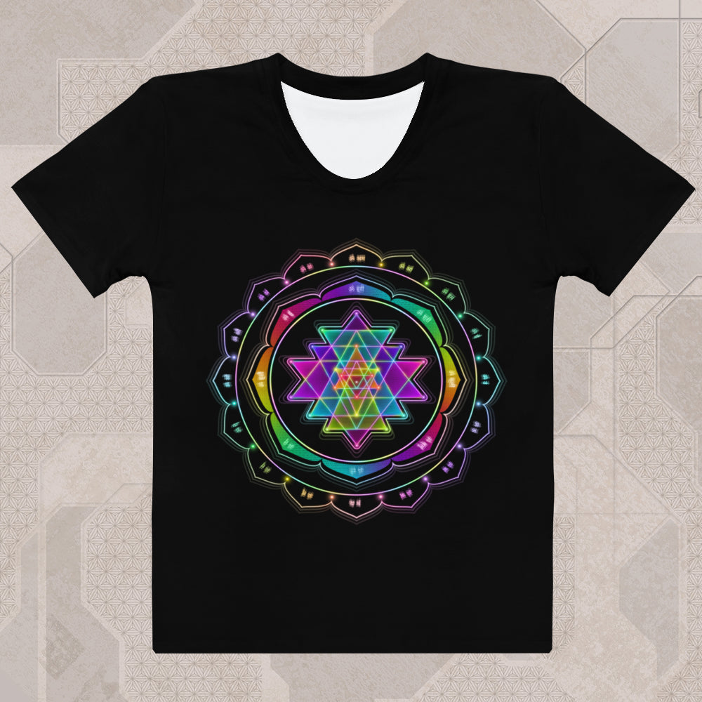 SRI YANTRA Psychedelic Street Style Graphic Women's T-Shirt • Design by Samuel Farrand