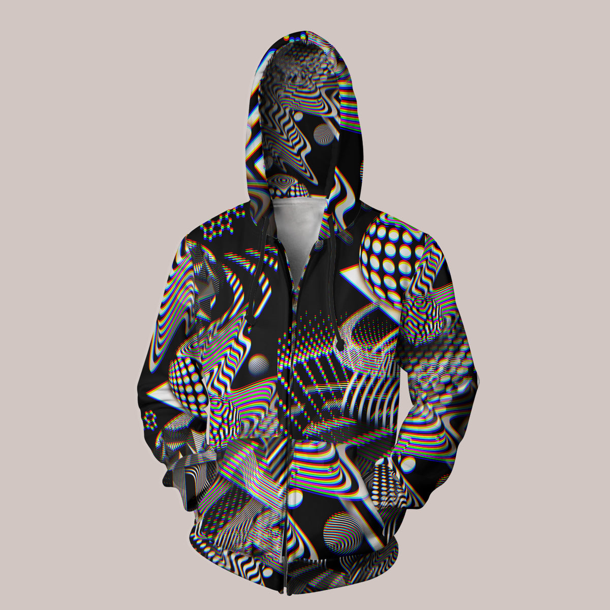 Psychedelic Blue Optical illusion Men's Hoodie