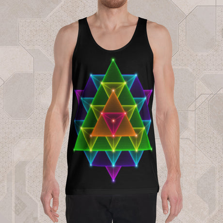 64 STAR TETRAHEDRON Psychedelic Street Style Graphic Tank Top • Design by Samuel Farrand