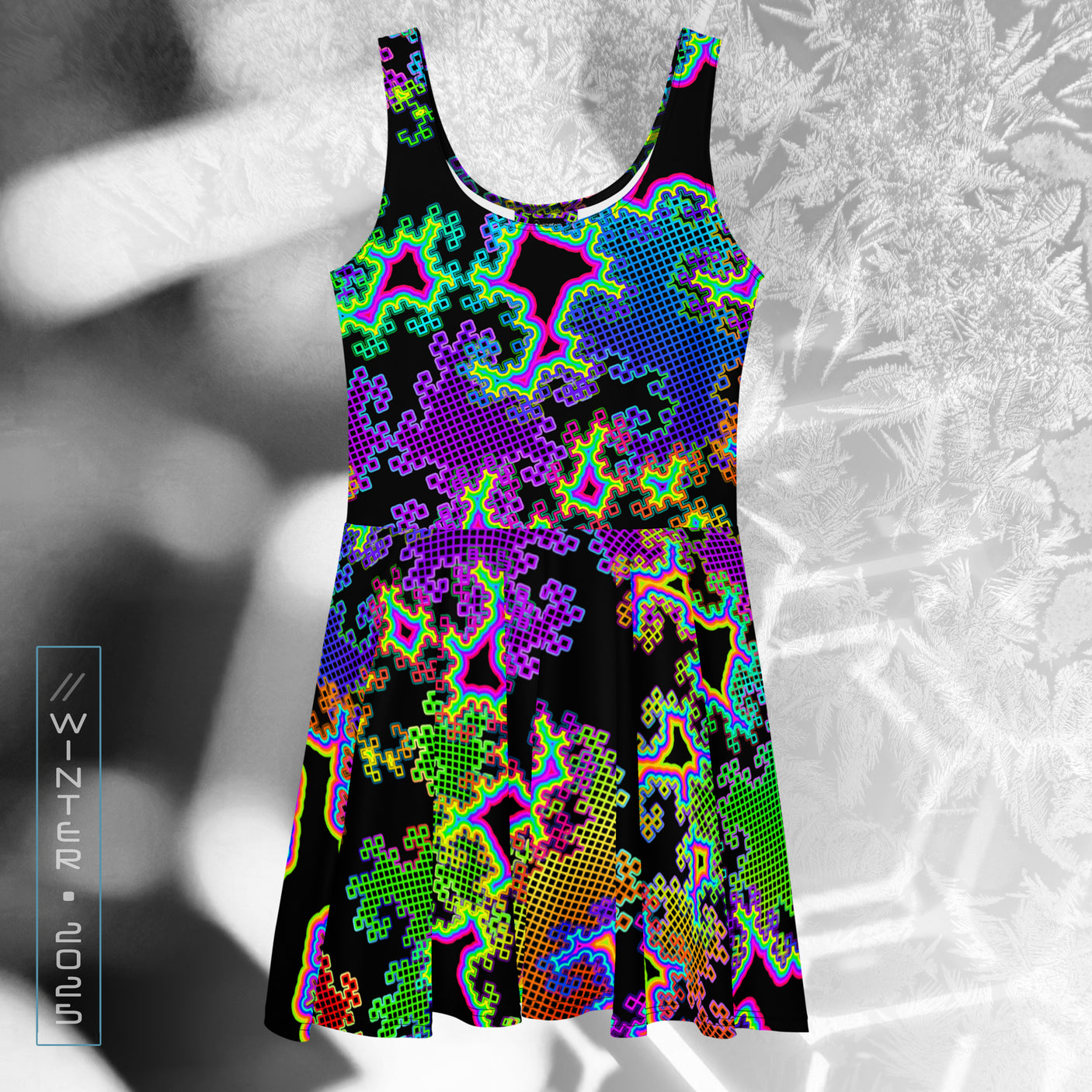 ❄️NEW! Fractal Dream Psychedelic Skater Dress