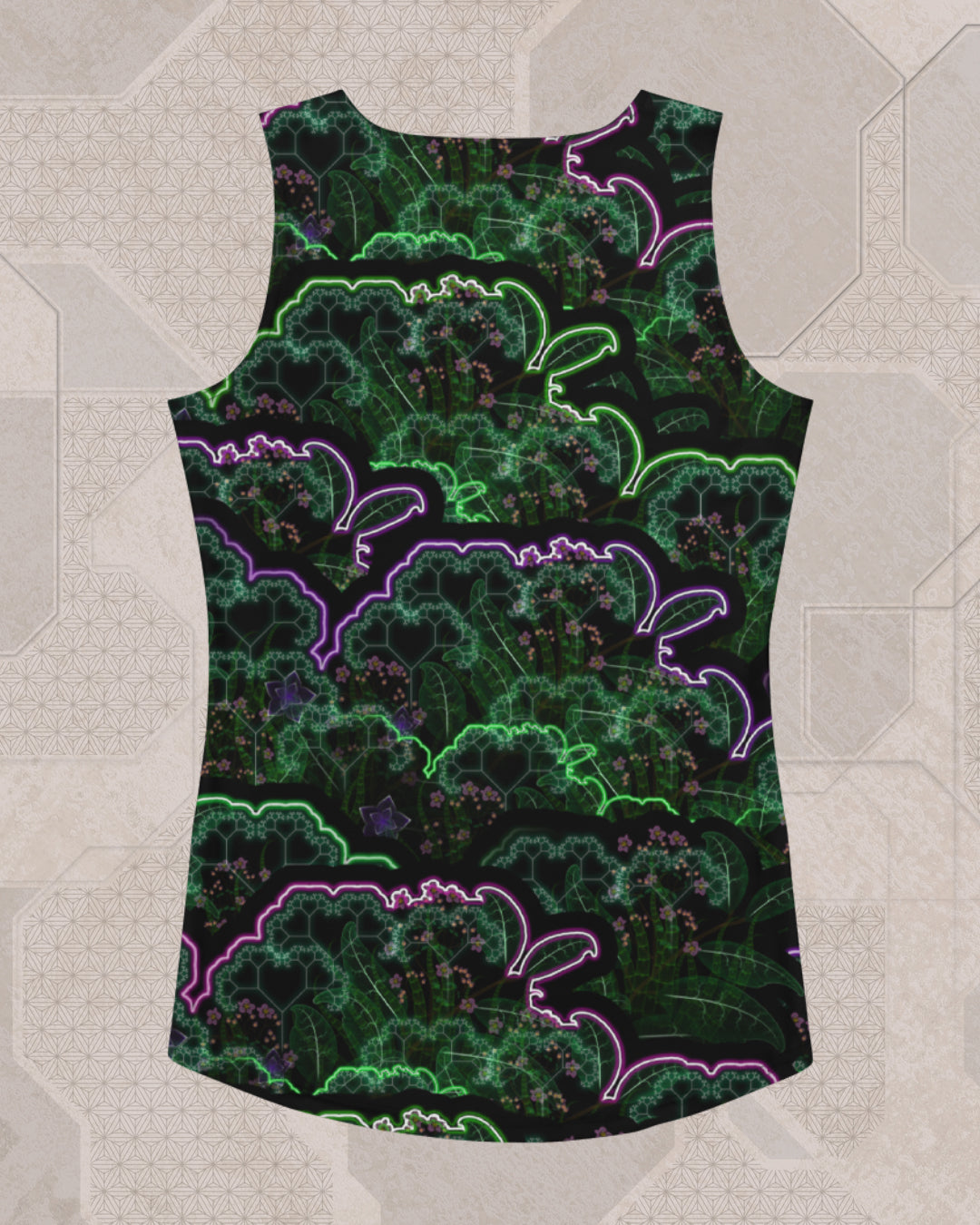 Biosynthebliss | Trippy UV/RGB Reactive Women's All-Over Festival Tank Top