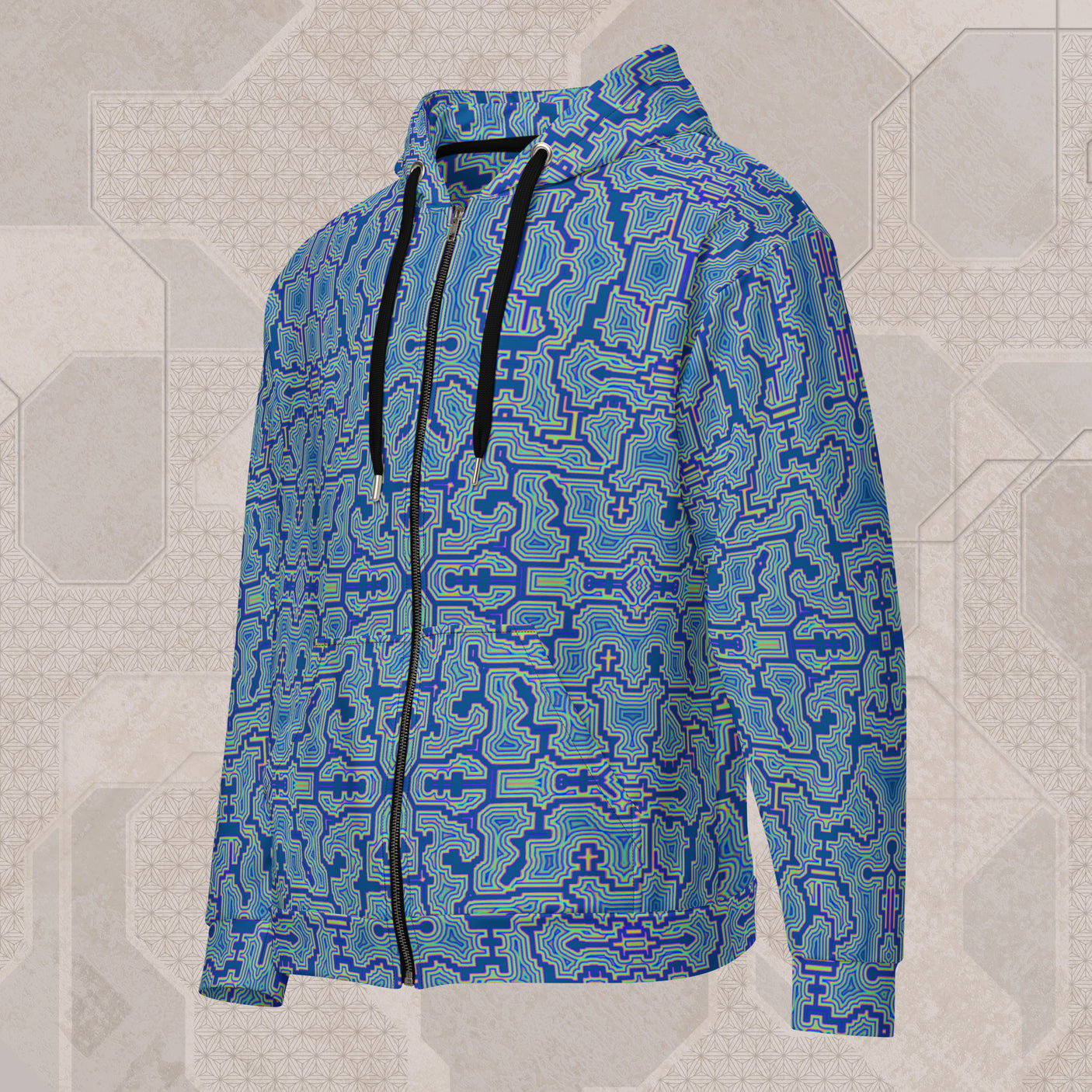 WATER Psychedelic Street Style Zip Hoodie • Design by Samuel Farrand