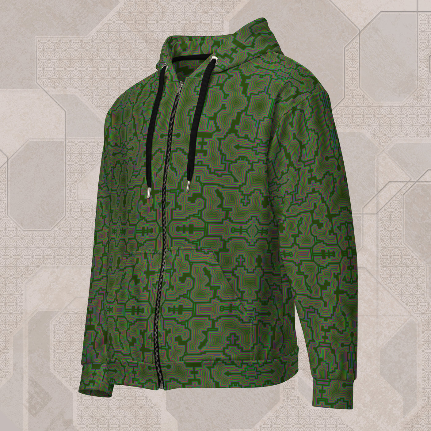 JUNGLE Psychedelic Street Style Zip Hoodie • Design by Samuel Farrand