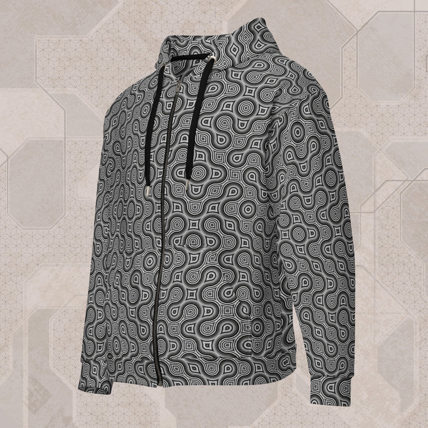 Thumbprint Psychedelic Streetwear Zip Hoodie