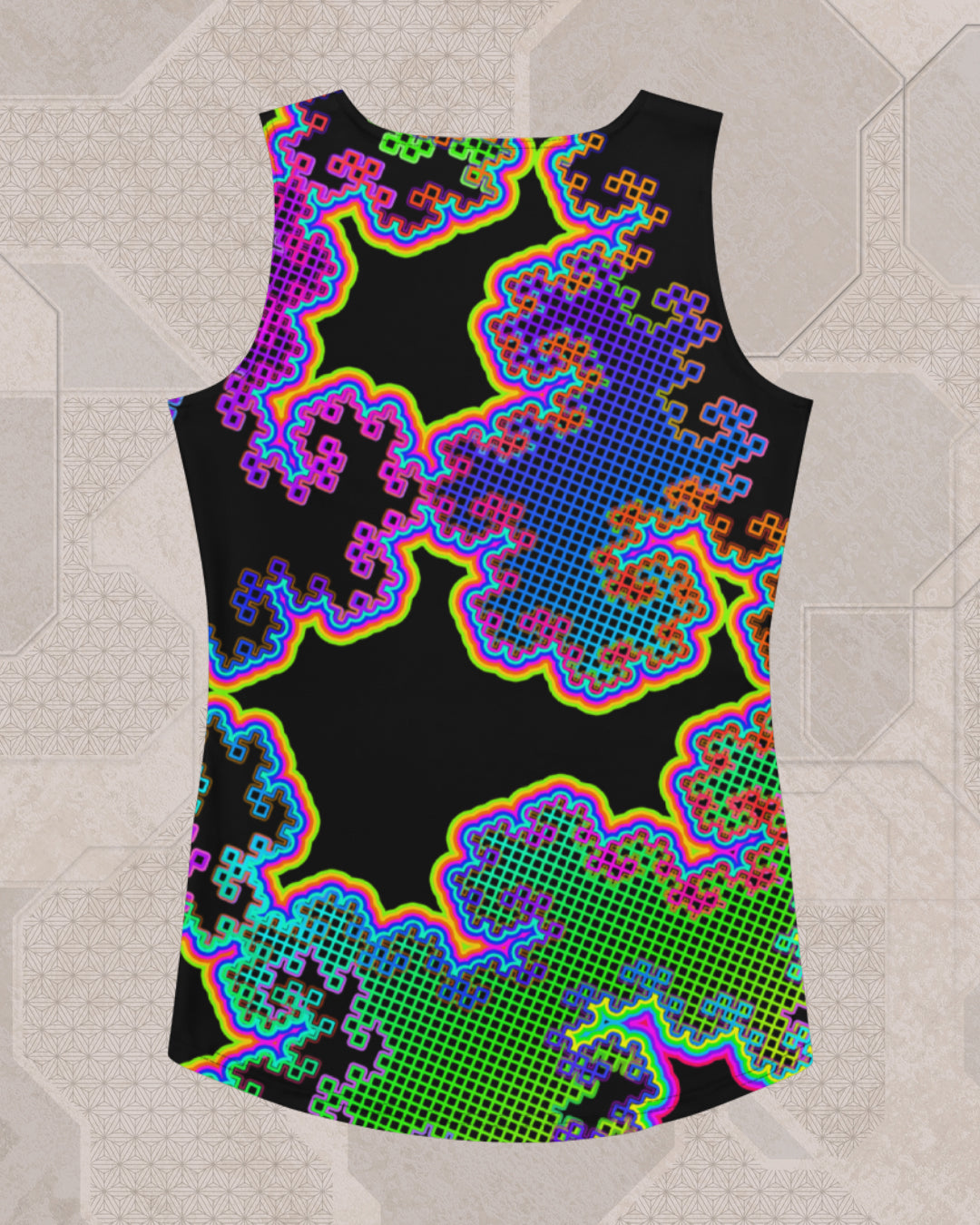 Fractal Dreams | Trippy UV/RGB Reactive Women's All-Over Festival Tank Top