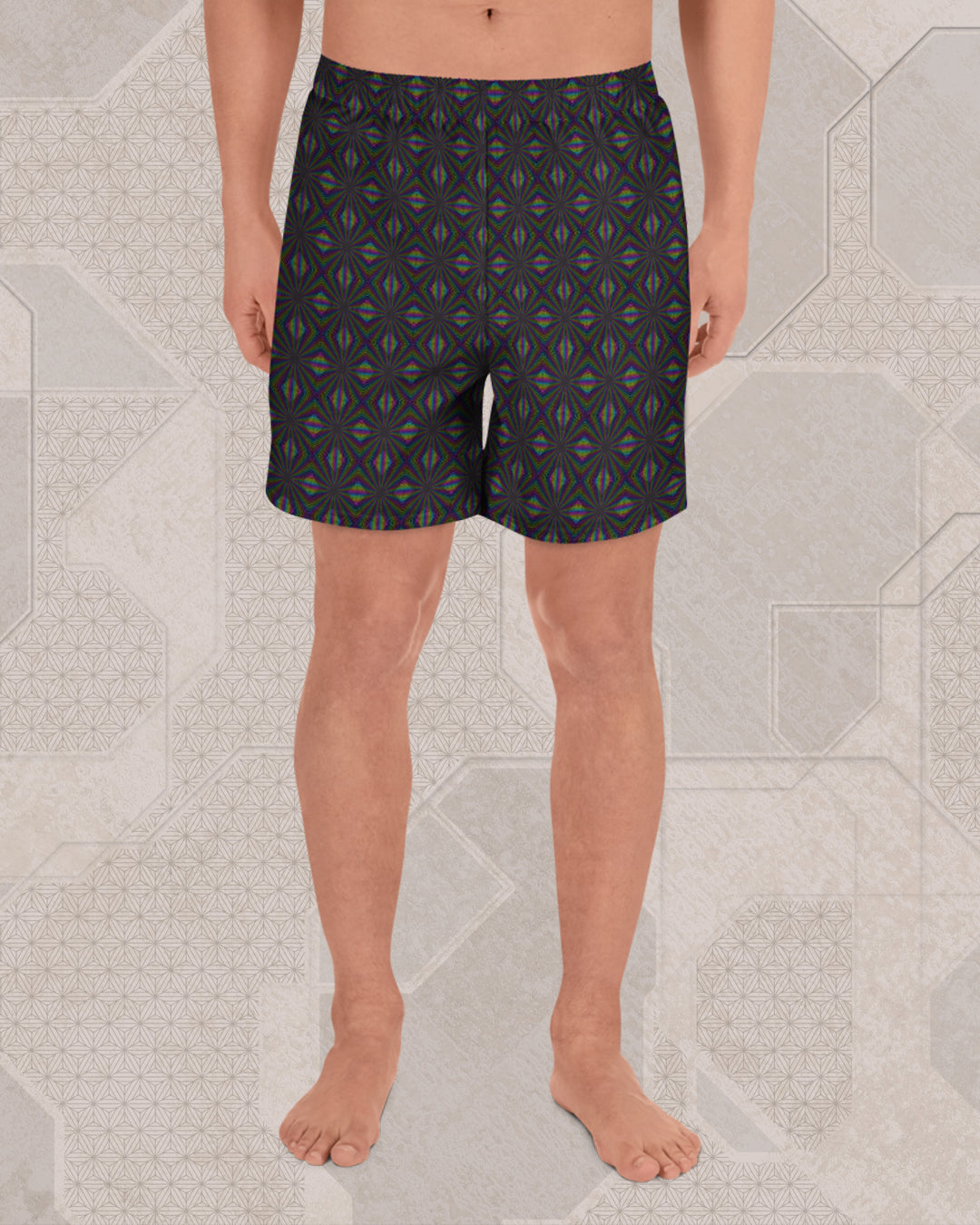 Fractalization | Trippy UV/RGB Reactive Men's All-Over Festival Shorts