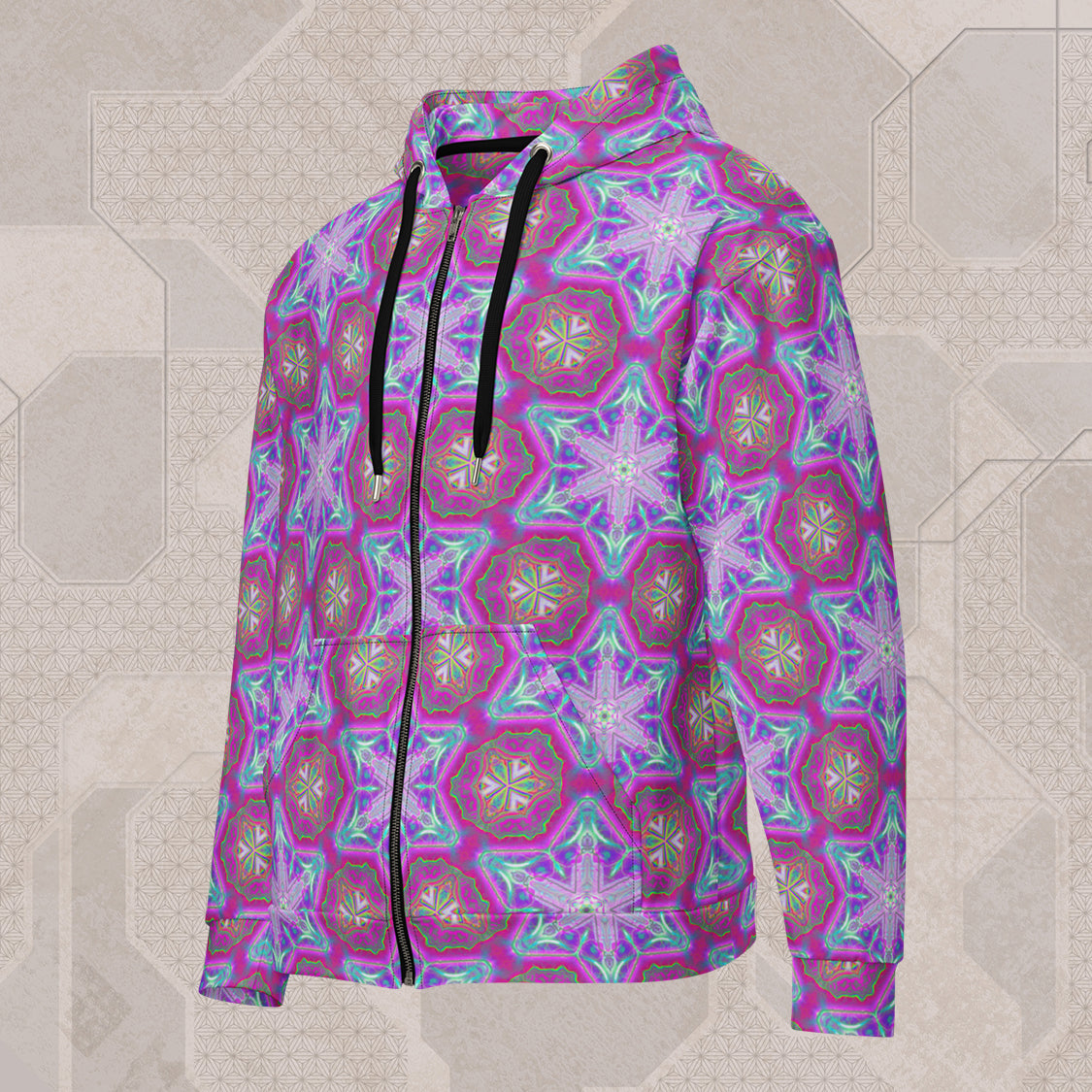 ENTHEOELECTRIC Psychedelic Street Style Zip Hoodie • Design by Samuel Farrand