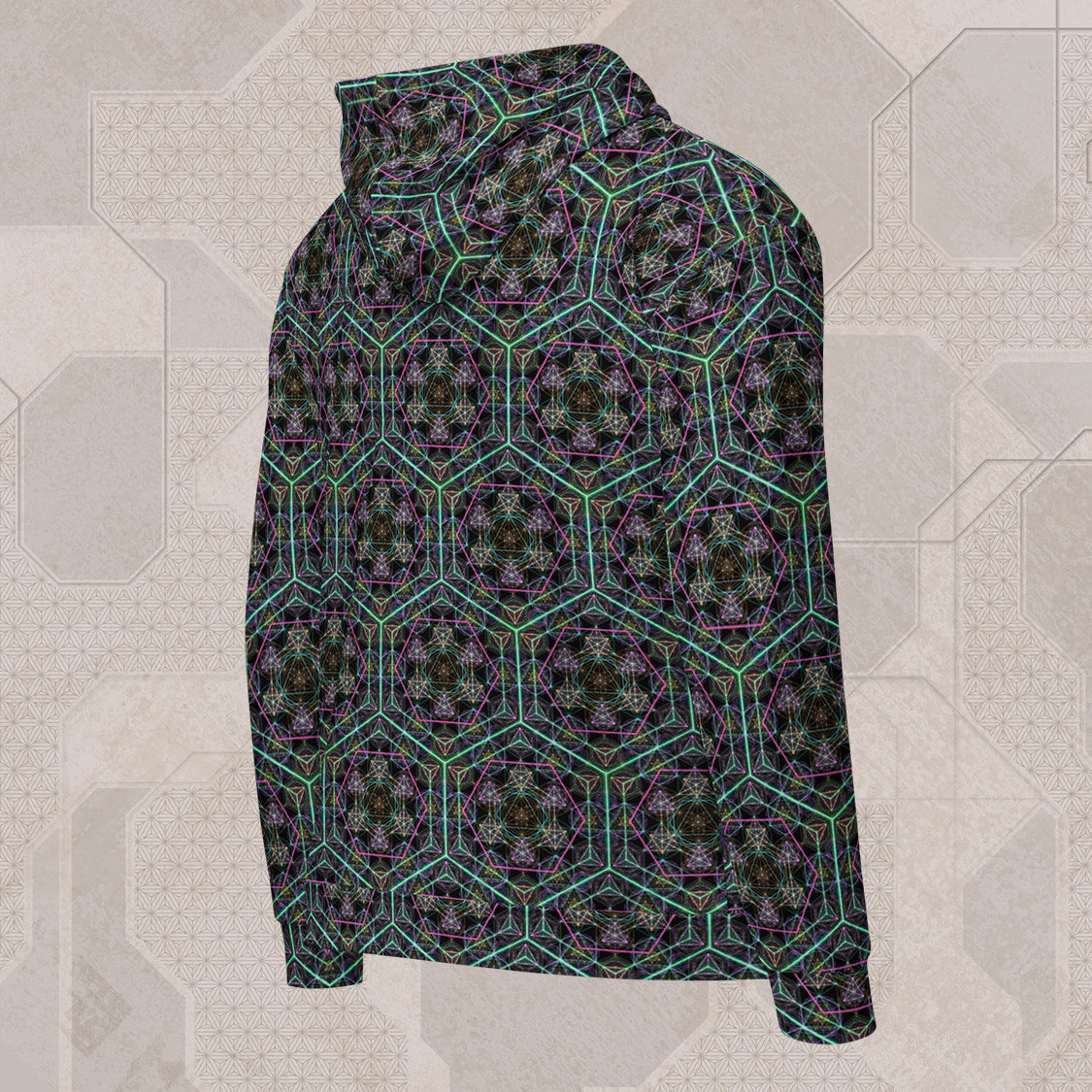 HYPERGEOMETRY Psychedelic Street Style Zip Hoodie • Design by Samuel Farrand