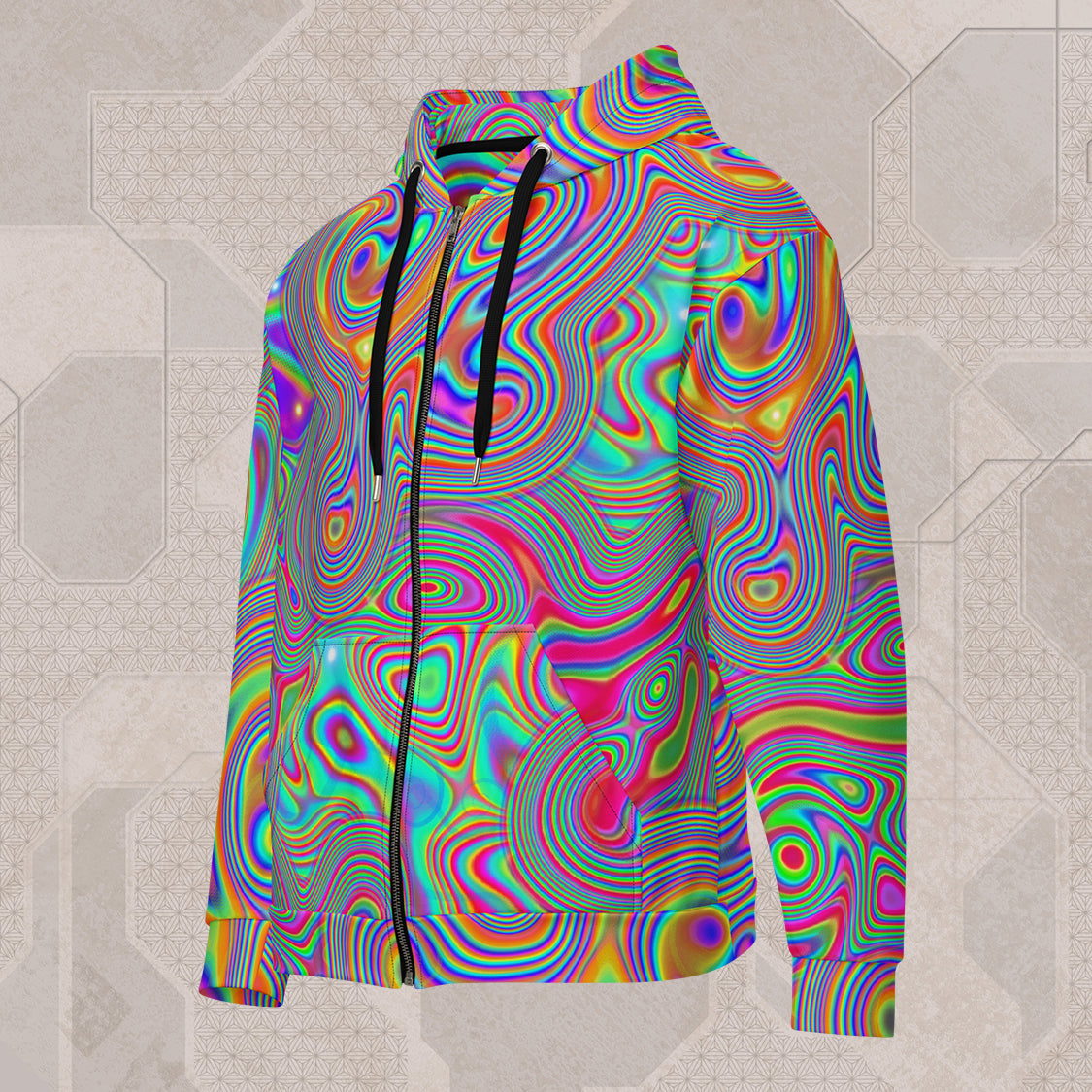 LIQUISYRGIC Psychedelic Street Style Zip Hoodie • Design by Samuel Farrand