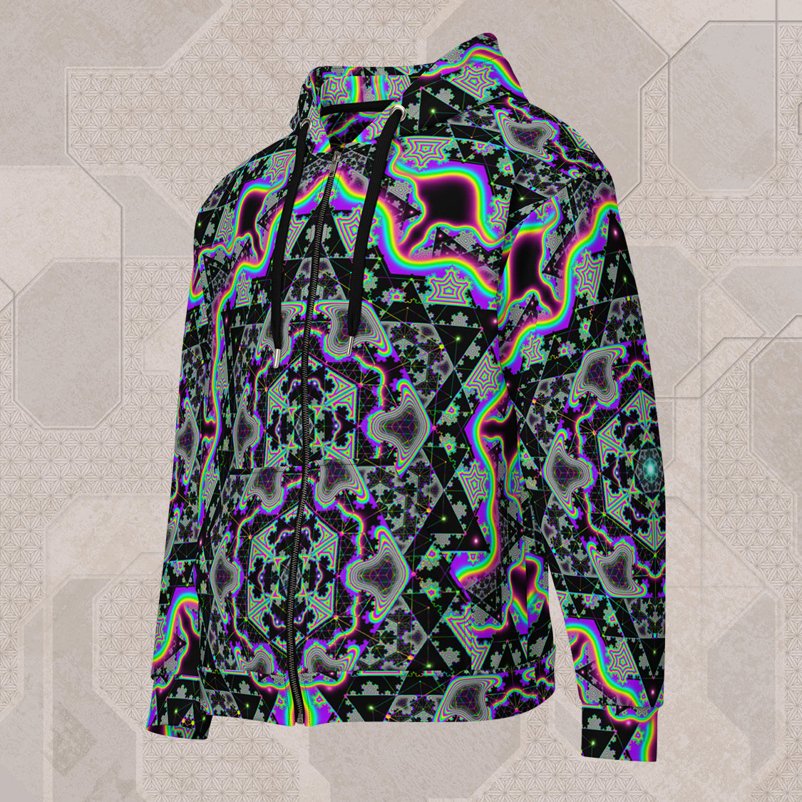 MICROGRAM Psychedelic Street Style Zip Hoodie • Design by Samuel Farrand