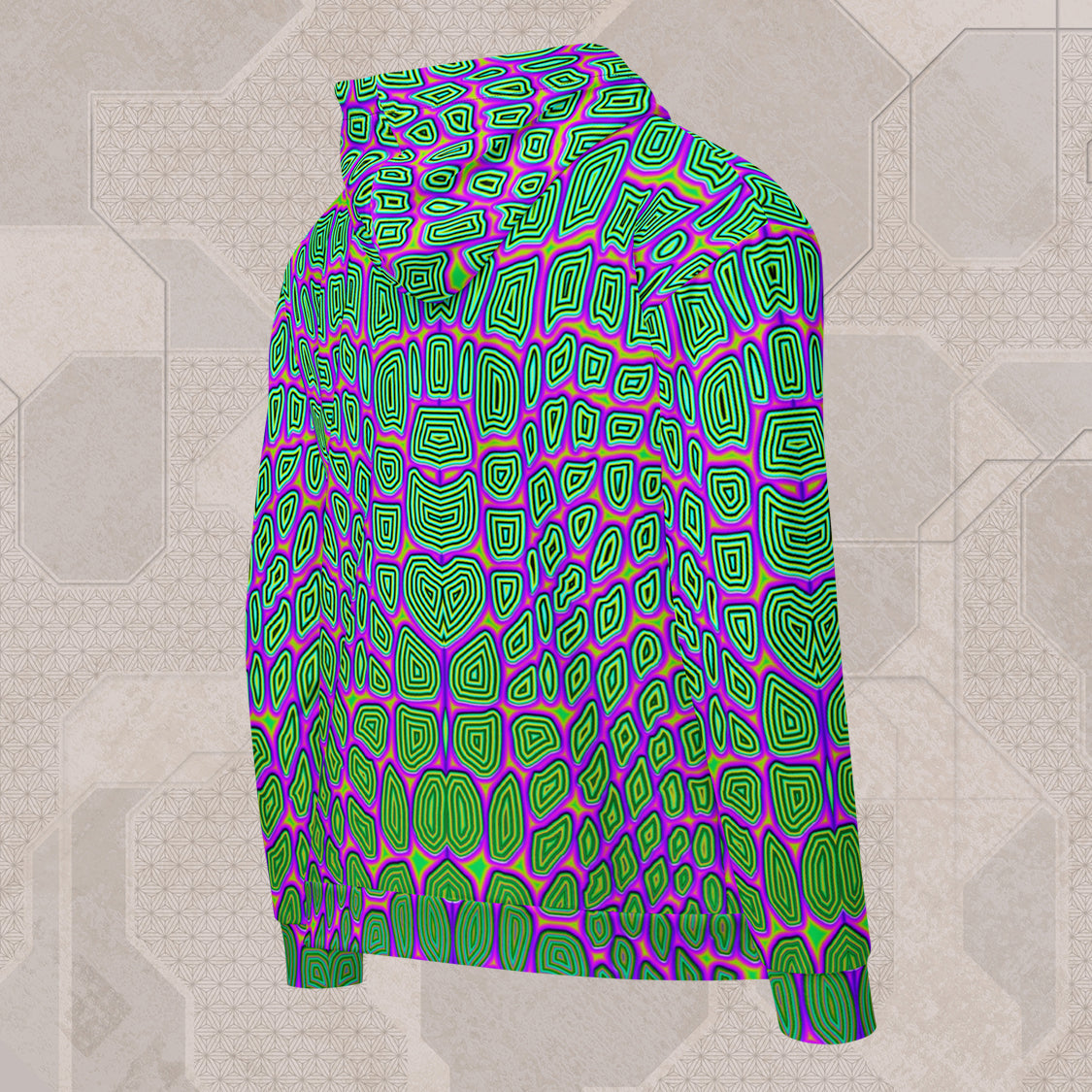 REPTILIAN Psychedelic Street Style Zip Hoodie • Design by Samuel Farrand