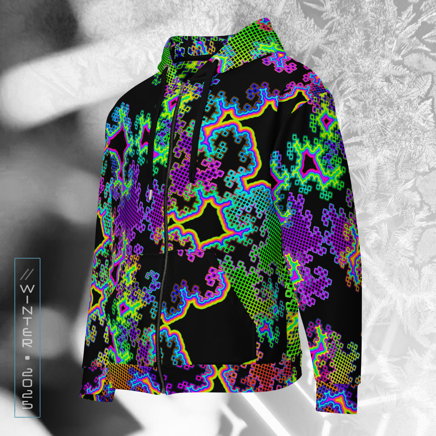 ❄️NEW! FRACTAL DREAM Psychedelic Street Style Zip Hoodie • Design by Samuel Farrand