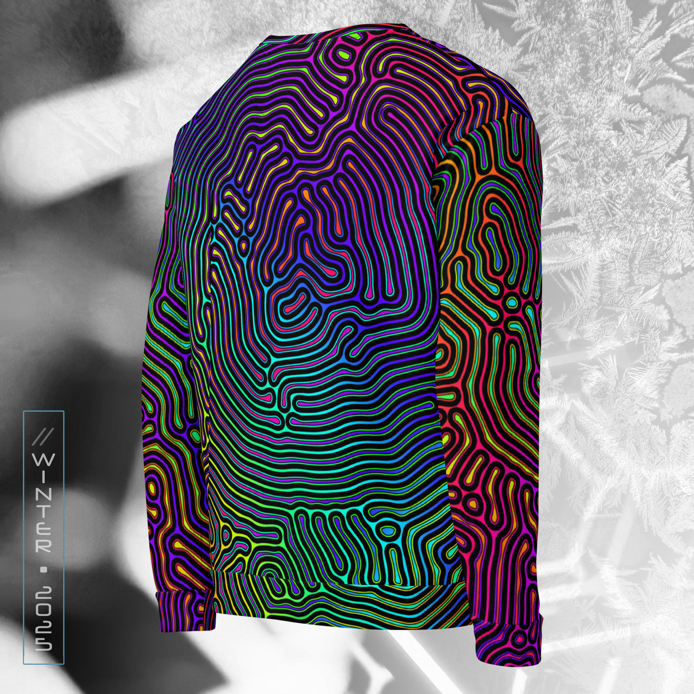Biologic | Trippy UV/RGB Reactive Men's All-Over Festival Sweater