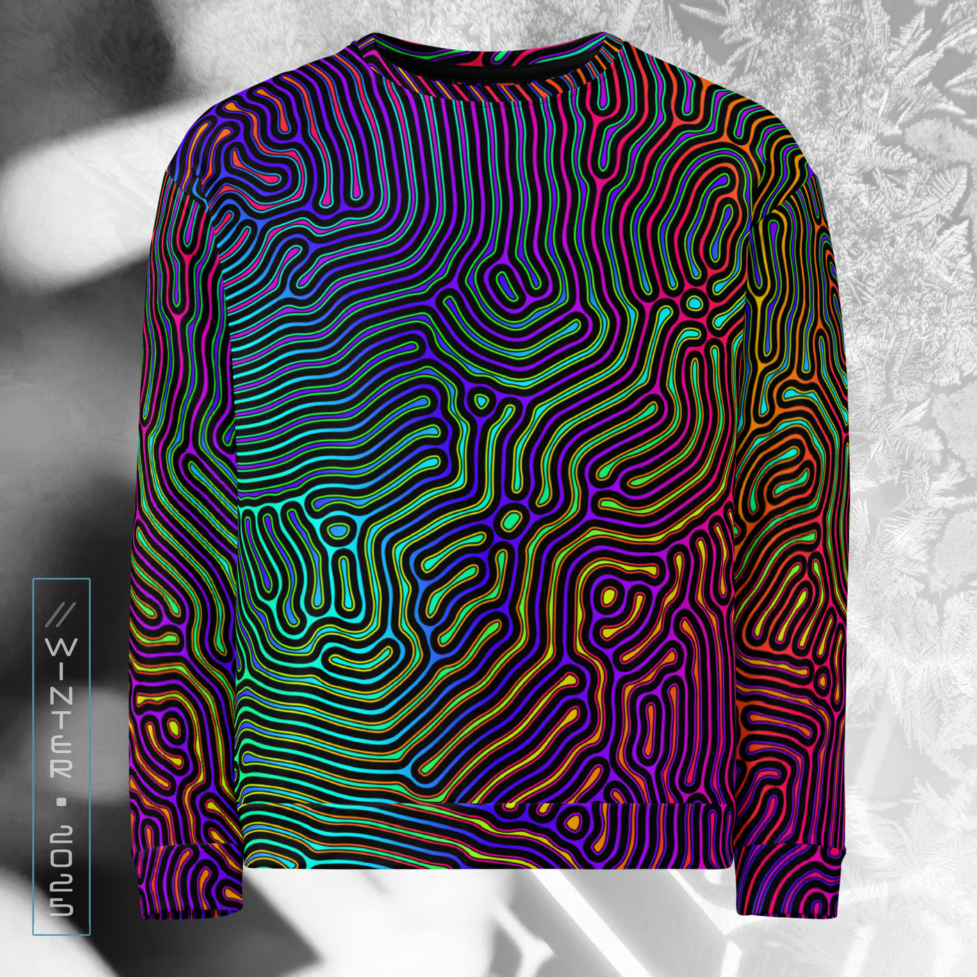 Biologic | Trippy UV/RGB Reactive Men's All-Over Festival Sweater
