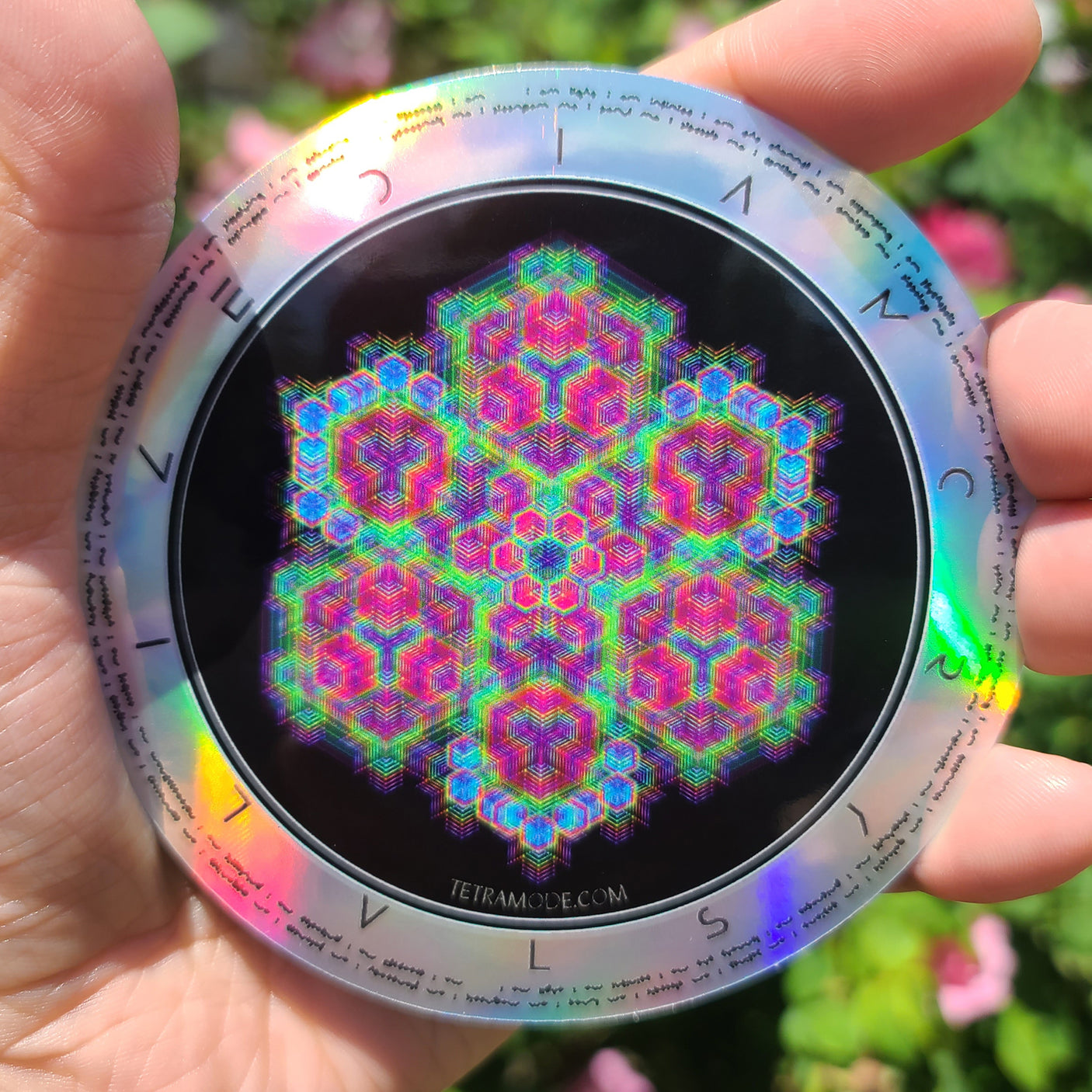 LATTICE (I AM CRYSTALIZED) Holographic Sticker • Design by Samuel Farrand