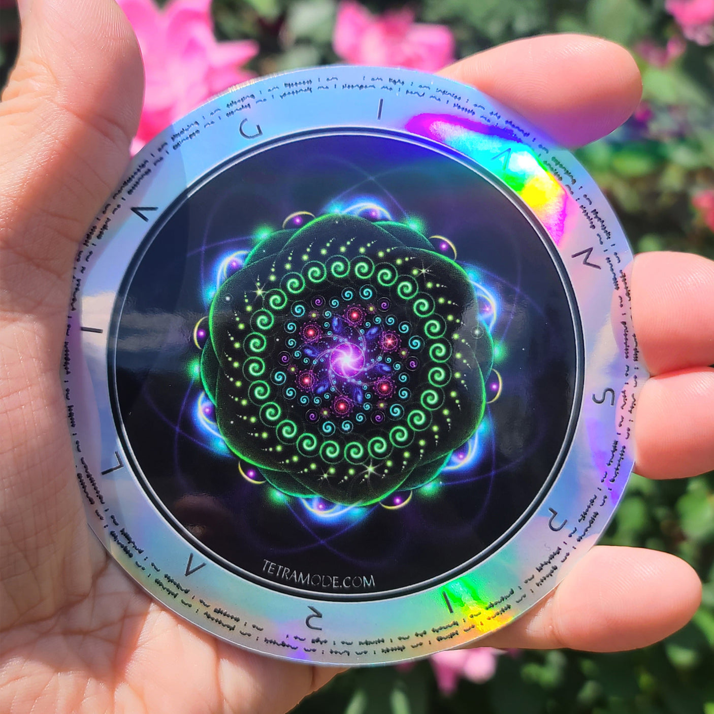 JICURI (I AM SPIRALING) Holographic Sticker • Design by Samuel Farrand
