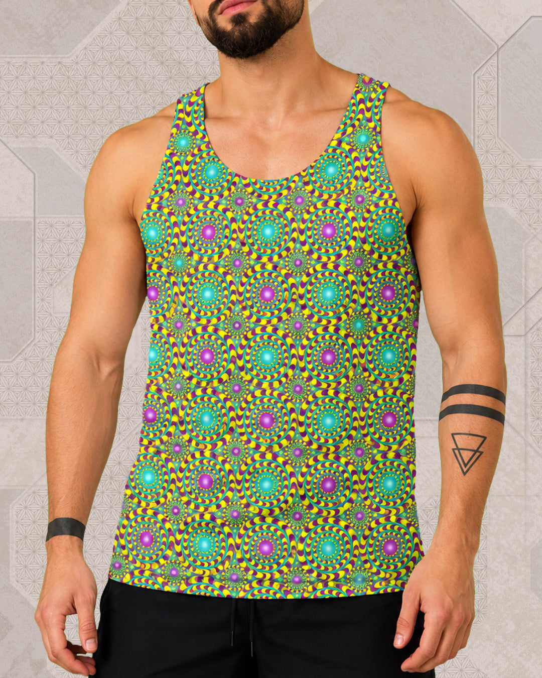 Trip Hazard | Trippy UV/RGB Reactive Men's All-Over Festival Tank Top
