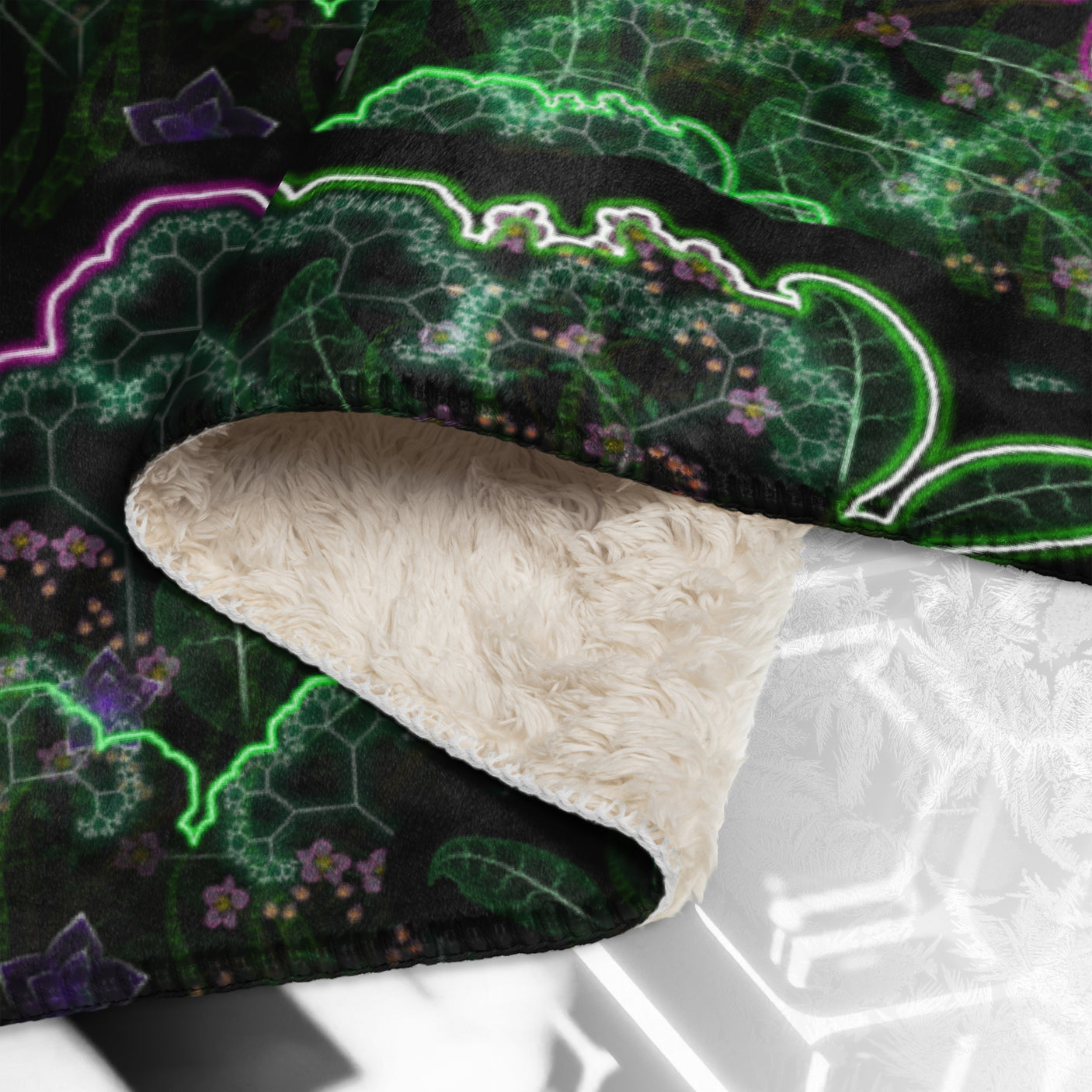 ❄️NEW! BIOSYNTHEBLISS Psychedelic Sherpa Blanket • Design by Samuel Farrand