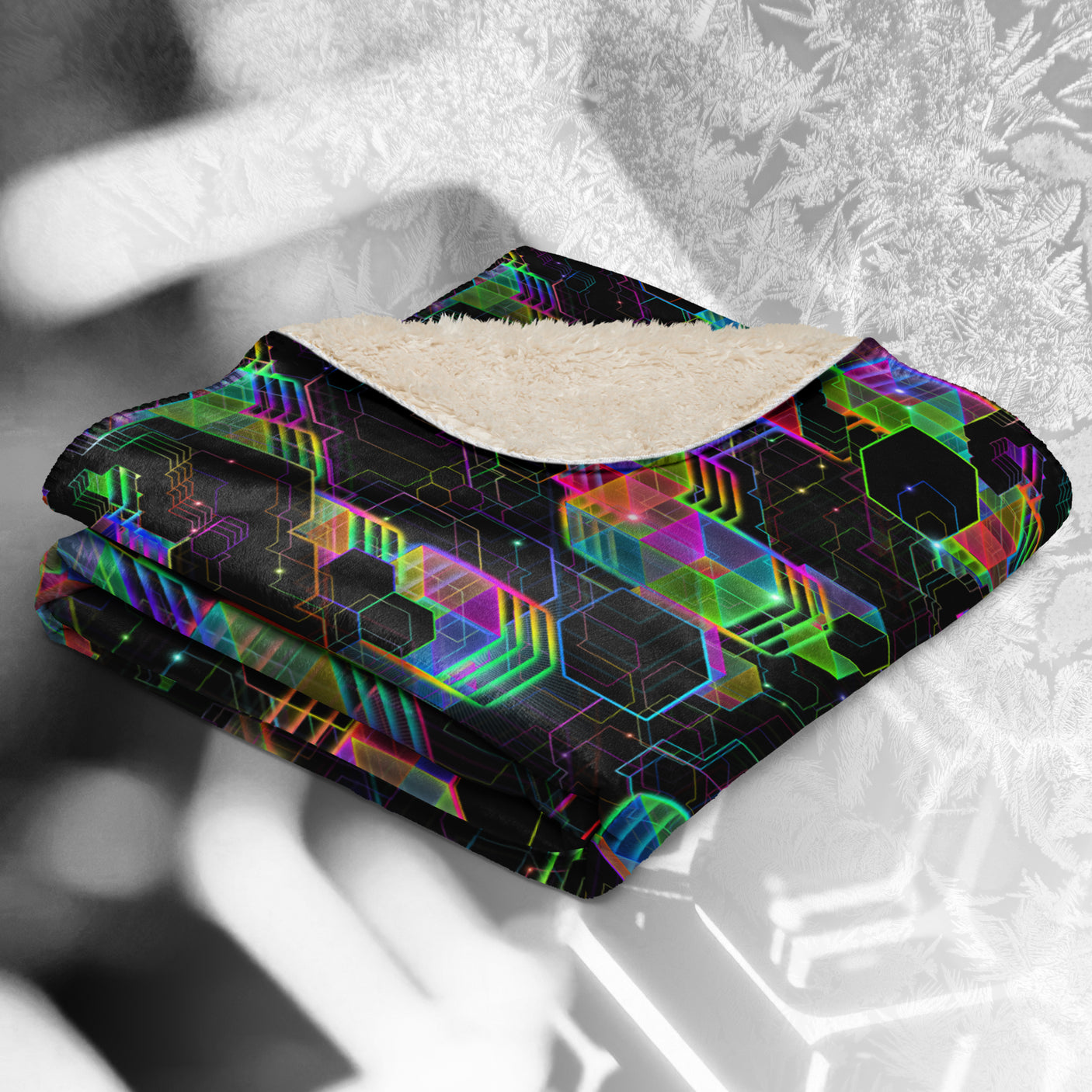 ❄️NEW! QUESTION EVERYTHING Psychedelic Sherpa Blanket • Design by Samuel Farrand