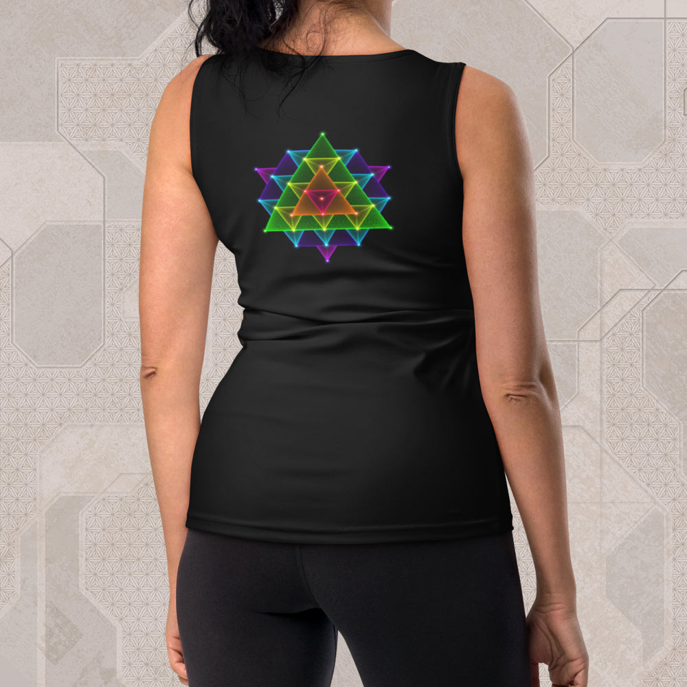 64 STAR TETRAHEDRON Psychedelic Street Style Graphic Tank Top • Design by Samuel Farrand