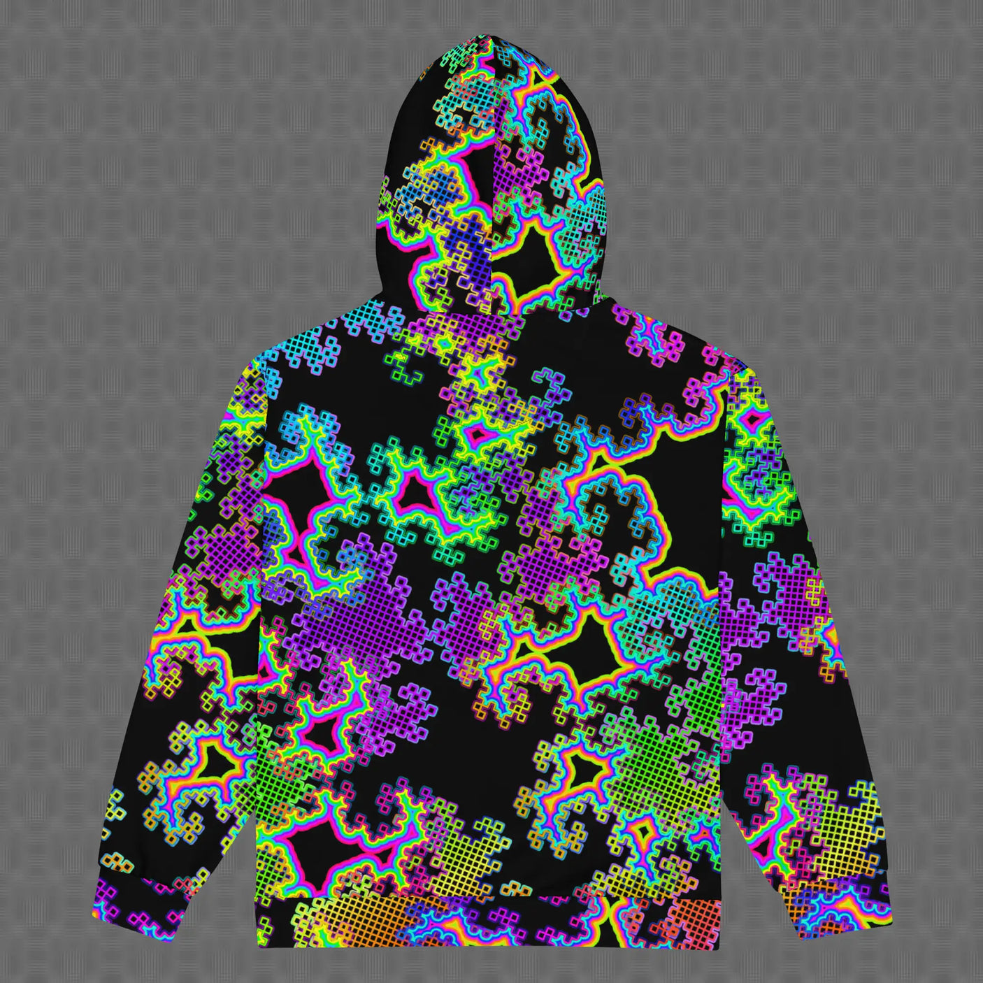 Fractal Dreams | Trippy UV/RGB Reactive Unisex All-Over Festival Hoodie