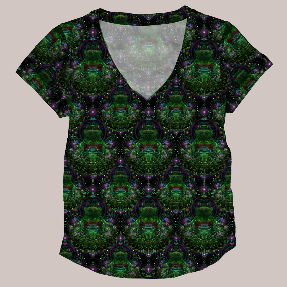Psychedelic V-Neck Shirt (UV/RGB, Eco-Friendly, Womens) | AMPHLIFIED