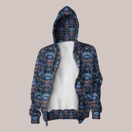 Psychedelic Hoodie (UV/RGB, Eco-Friendly, Unisex, Zip-Up) | PRIMITIVE VOICES