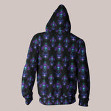 Psychedelic Hoodie (UV/RGB, Eco-Friendly, Unisex, Zip-Up) | CYBERDELIC