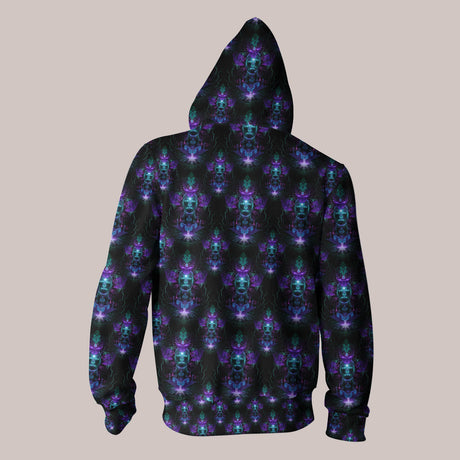 Psychedelic Hoodie (UV/RGB, Eco-Friendly, Unisex, Zip-Up) | CYBERDELIC