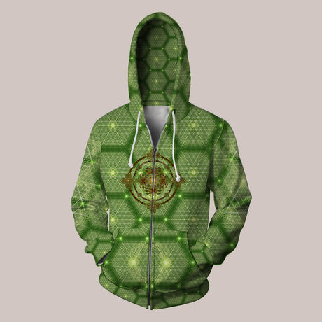 Relaxed fit hoodie featuring mystical portal pattern for psychedelic appeal