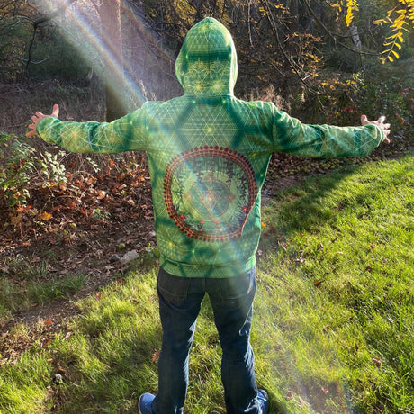 Entheopassage elf portal festival hoodie with otherworldly design