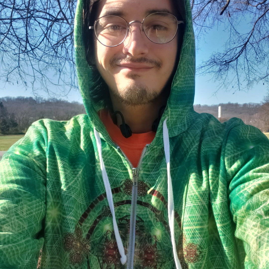 Mystical hoodie with psychedelic elf portal design for unique style