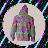 Back - Neon Rainbow Robot Hoodie by Sam Farrand with Psytrance Design