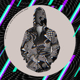 Eye-catching hoodie with bold and sustainable psychedelic pattern
