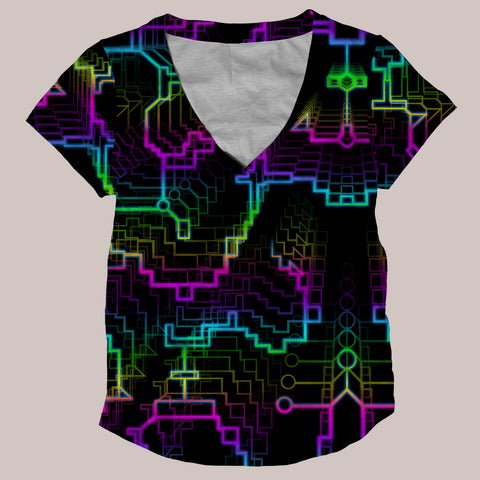 Techno Shamanic RGB ▽ T-shirt (Full Print)