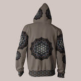 Ethereal Bloom lotus mandala psytrance hoodie with vivid colors