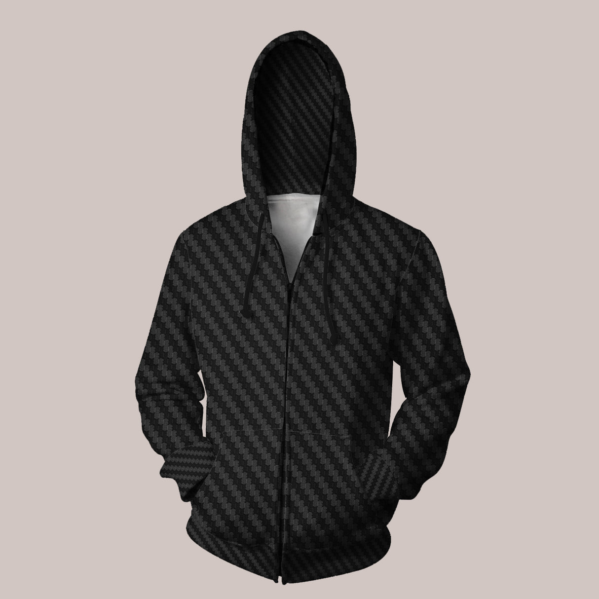 Carbon molecule minimal techno hoodie with futuristic design