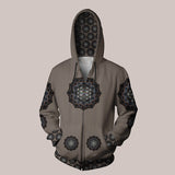 Lotus mandala hoodie featuring striking, not-fade design