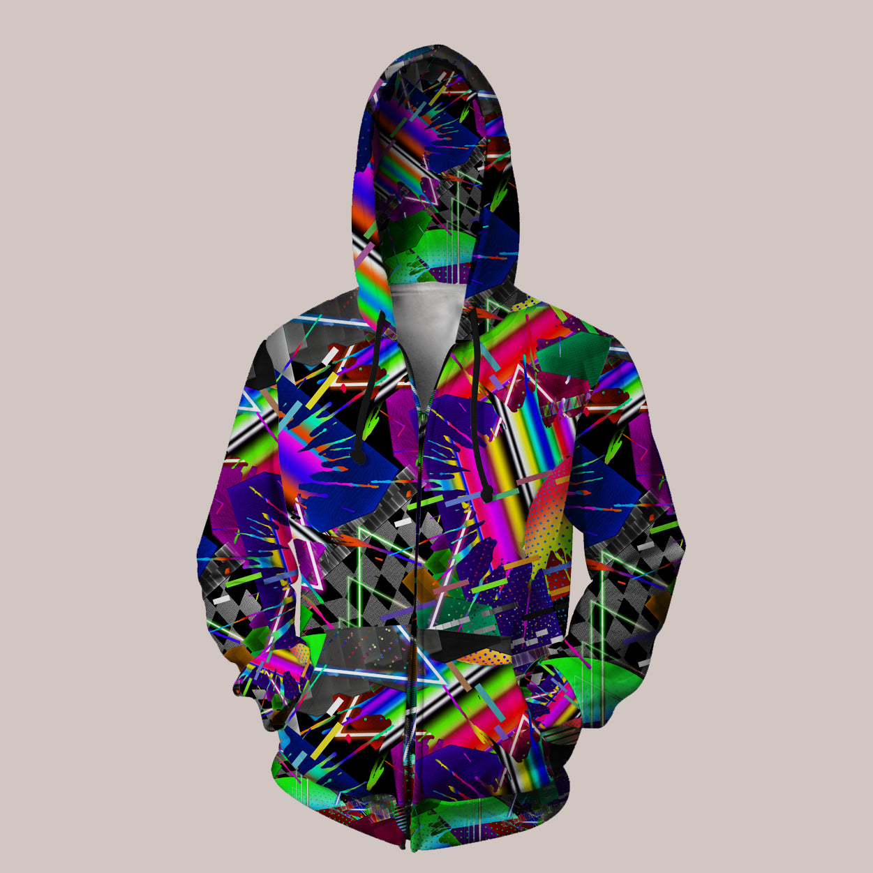 Retro 80s Flashback Hoodie Trippy Vaporwave Art by Samuel Farrand Tetramode Psy Styles