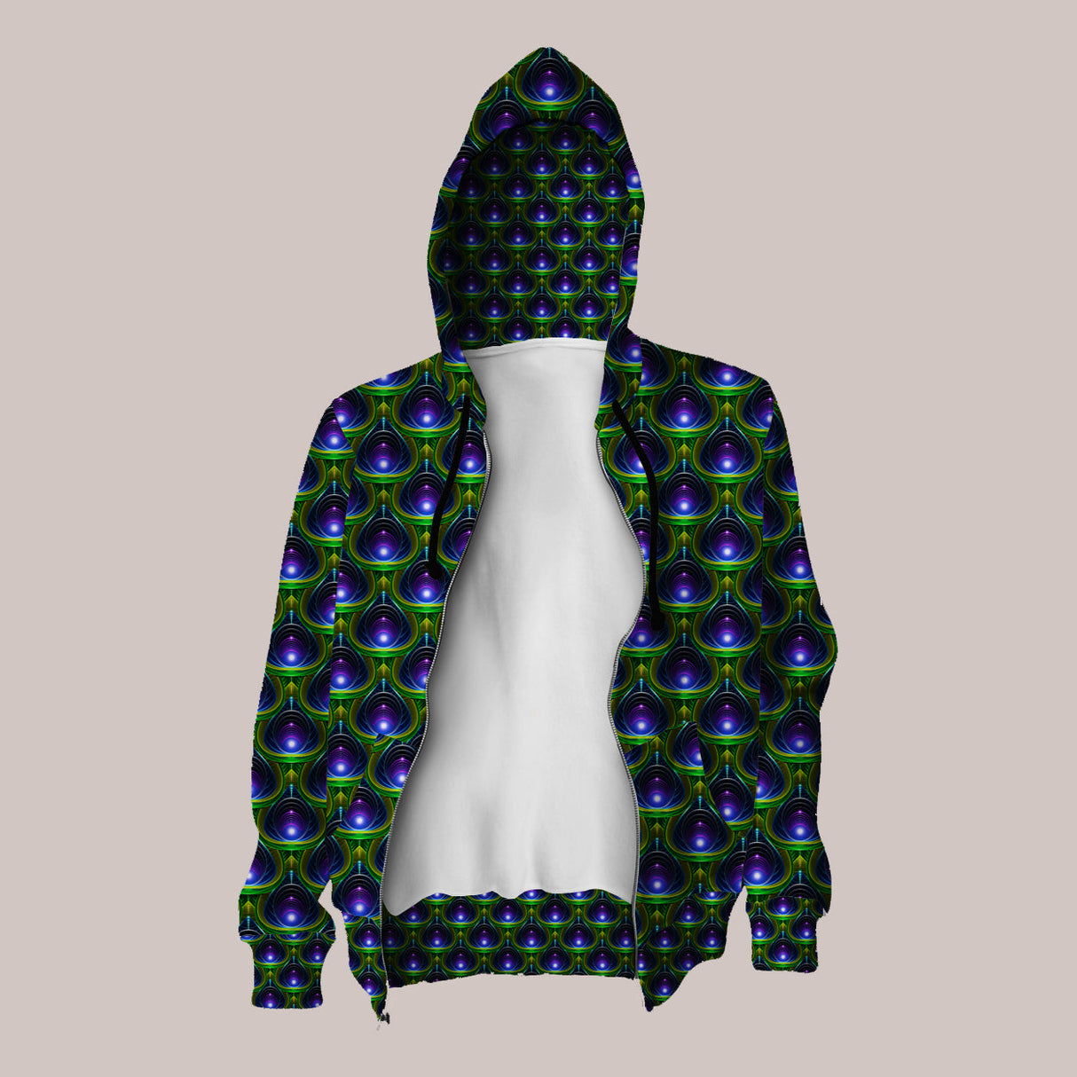 Jeweled pattern hoodie perfect for eye-catching psychedelic fashion