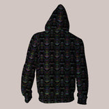 Psychedelic hoodie designed to ward off negativity with vibrant style