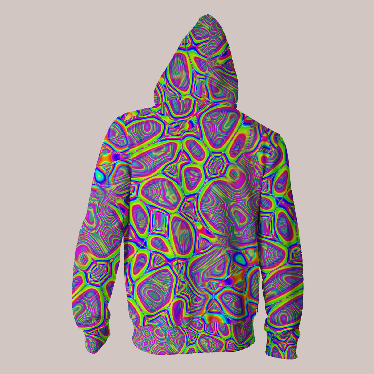 Trippy hoodie featuring mesmerizing melting color patterns