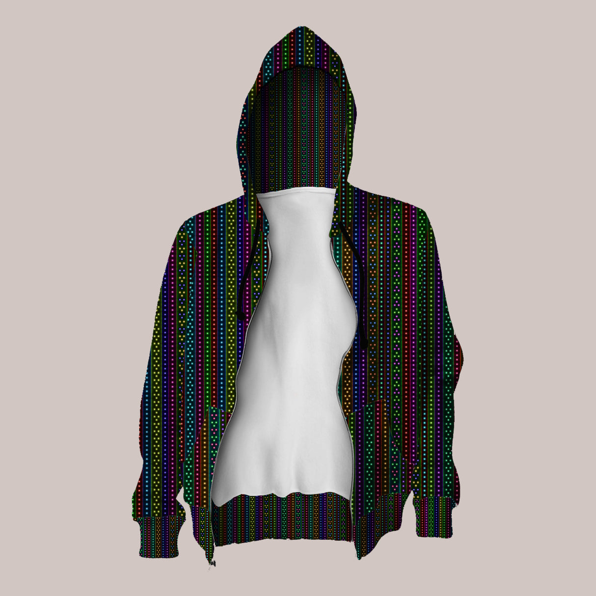 Trippy festival hoodie perfect for making a bold statement