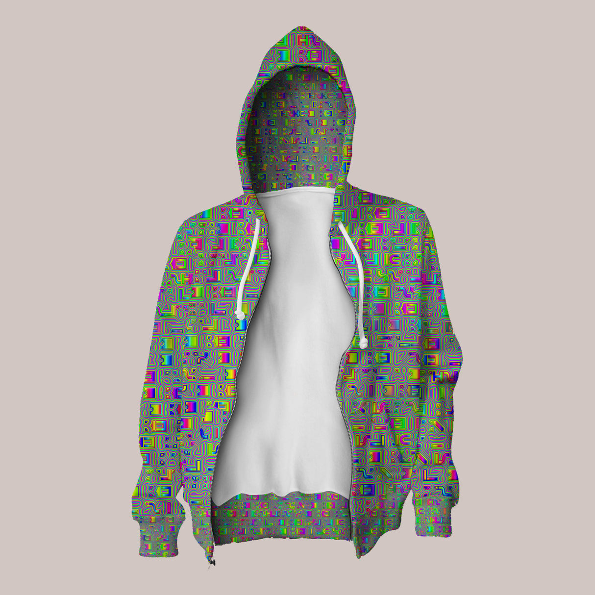 Eye-catching alien language hoodie for a standout style