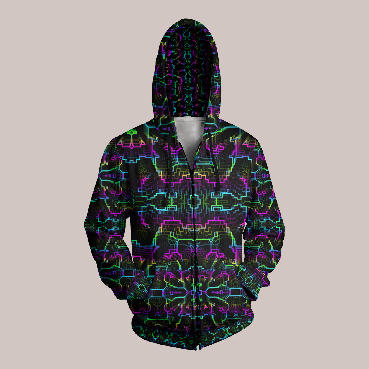 UV RGB Reactive Psychedelic Hoodies Tetramode Psy Styles