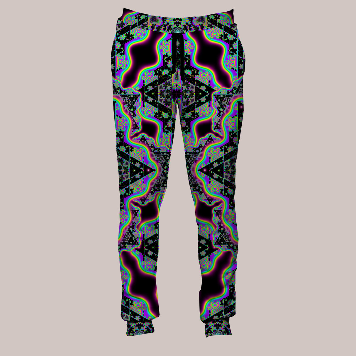 Psychedelic Joggers (UV/RGB, Eco-Friendly, Unisex, Fleece-Lined) | MICROGRAM
