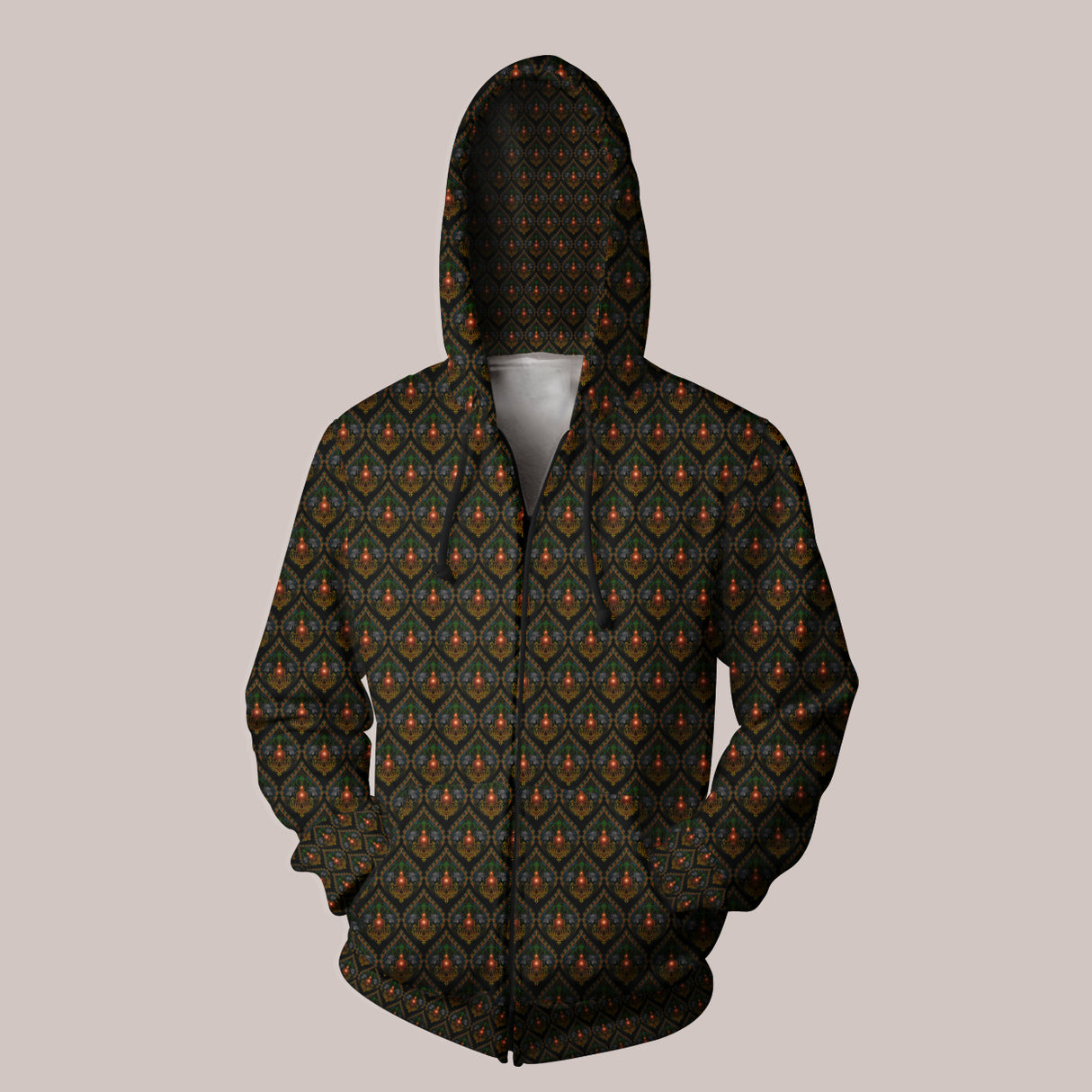 Siddhartha Buddha lotus visionary hoodie with serene spiritual design