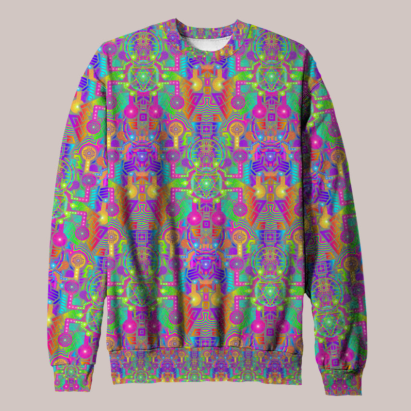 Psychedelic Sweater (UV/RGB, Eco-Friendly, Unisex) | BLEEP BLOOP