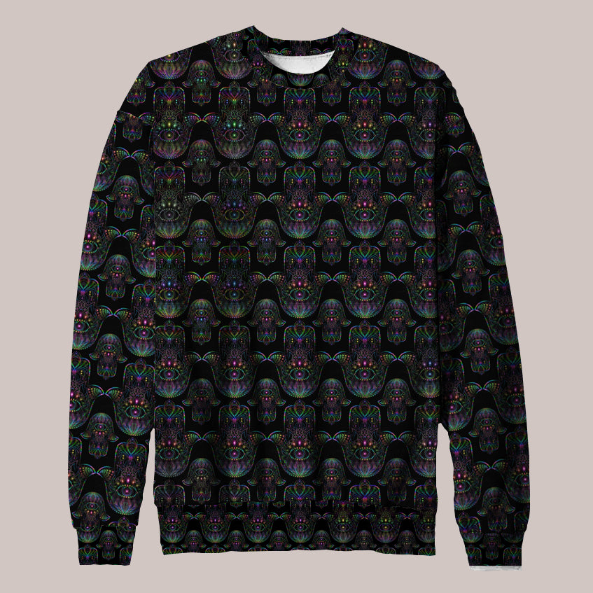 Psychedelic Sweater (UV/RGB, Eco-Friendly, Unisex) | HAMSA